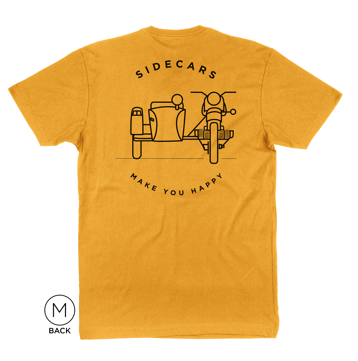 Sidecars Make You Happy T-Shirt Antique Gold