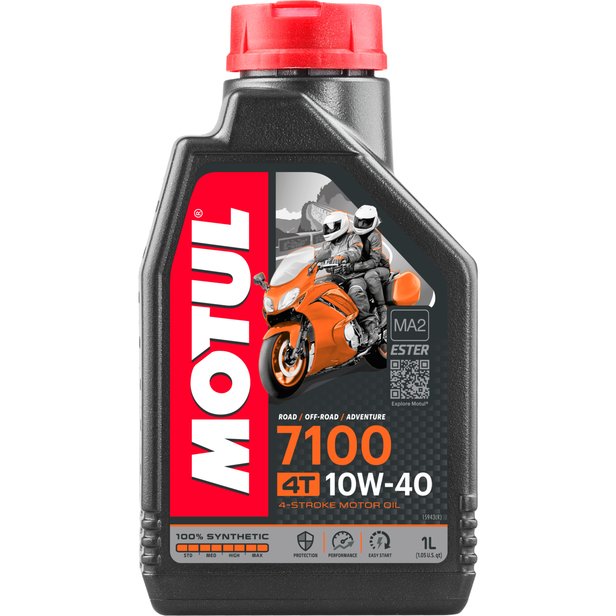 Motul 7100 100% Synthetic 10W40 4T 1L Bottle